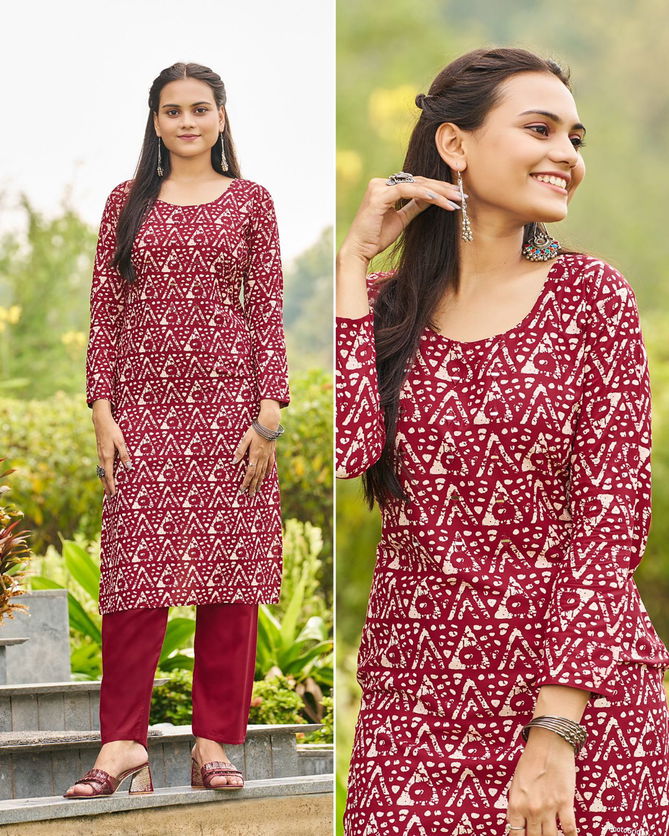 Sibori Vol1 Rayon Print Kurti And Pant Catalogue